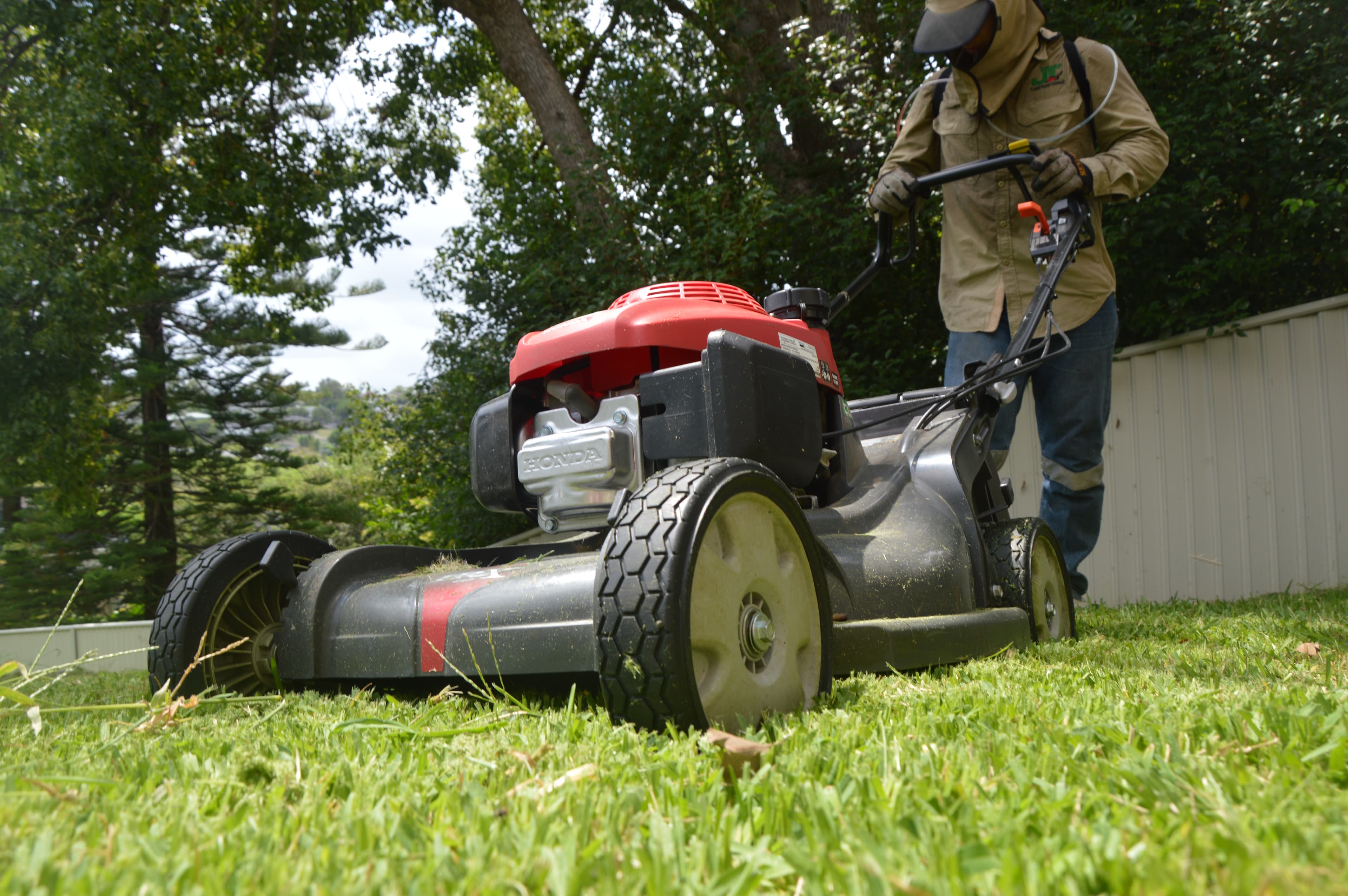 Joey from Eden Lawn Maintenance at work